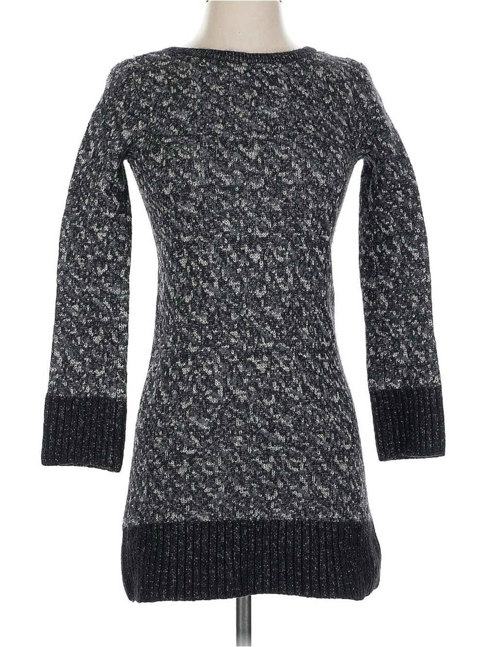 Rag & Bone Long Sleeve Mini Sweater Dress - Gray & Black Sz. XS - Like New